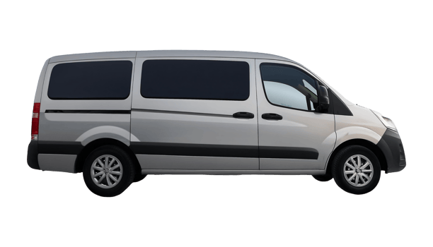 Silver Van isolated on transparent background png