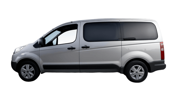 Gray Van on the Road isolated on transparent background png