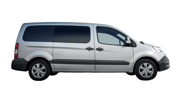 Silver Van in Motion isolated on transparent background png