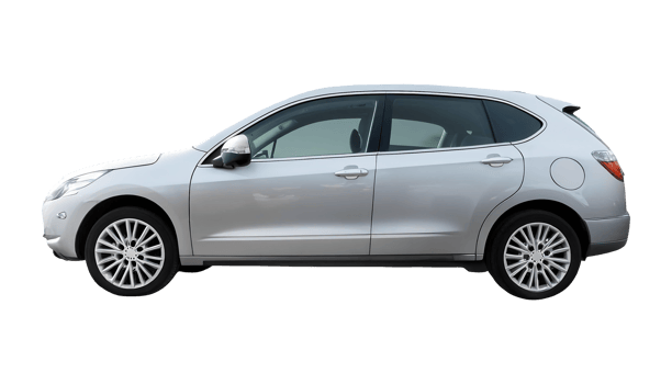 Silver Car in Parking Lot isolated on transparent background png