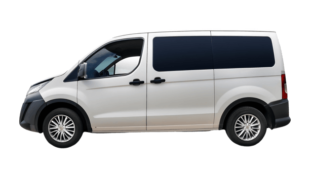 White Commercial Van isolated on transparent background png
