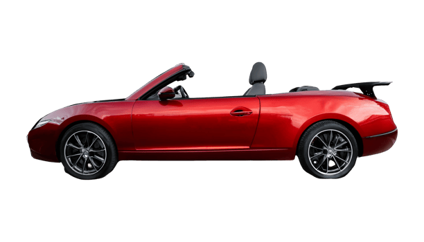 Stylish Red Convertible Car isolated on transparent background png