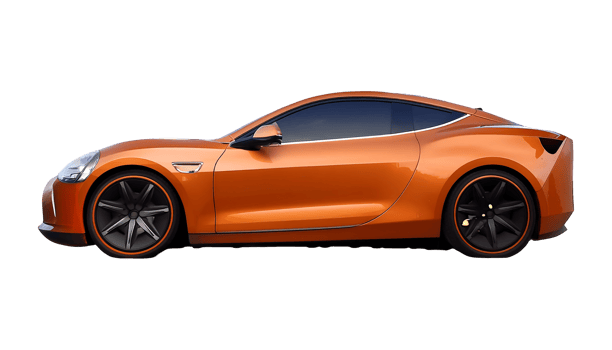 Sleek Orange Sports Car isolated on transparent background png