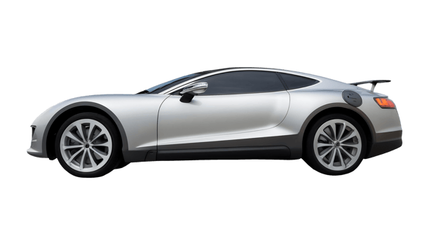 Silver Sports Car Render isolated on transparent background png