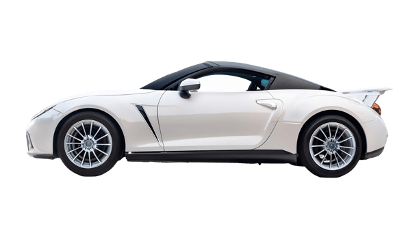 White Sports Car isolated on transparent background png