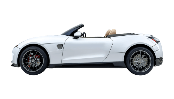White Luxury Roadster isolated on transparent background png
