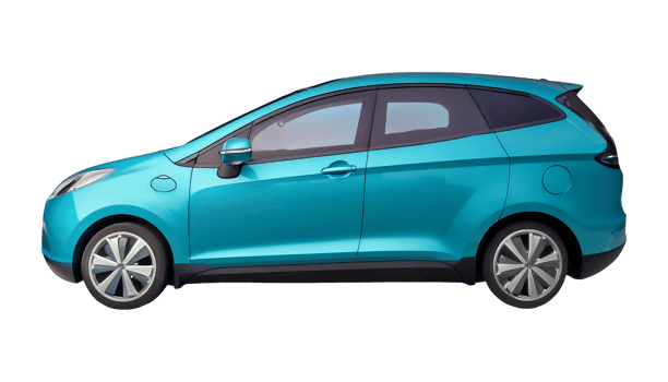 The title of this image is Blue Hatchback Car isolated on transparent background png