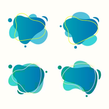 Collection of abstract modern liquid shapes graphic elements vector