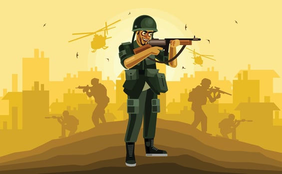 Soldier Character Graphics Illustration vector
