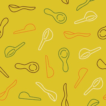 Outline Spoon Seamless Pattern illustration for Print, Wallpaper, Decoration. vector