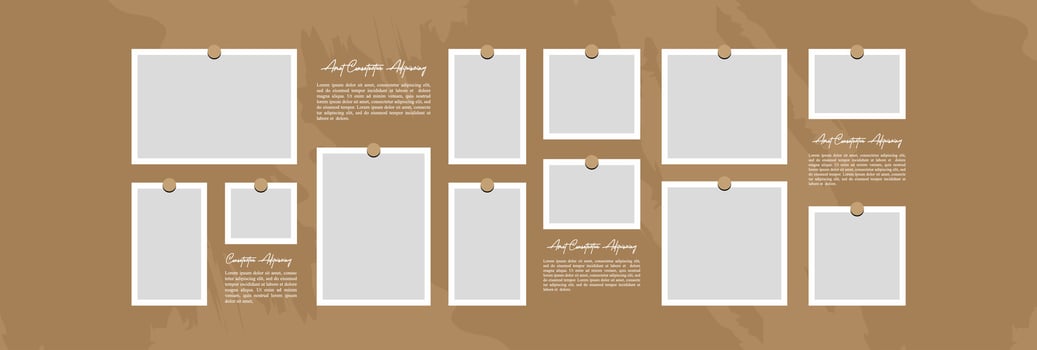 Square mood board mockup template vector
