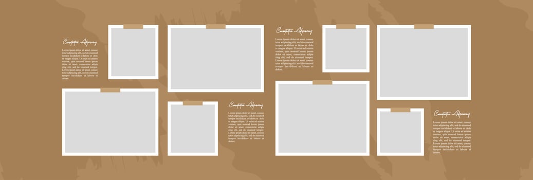 Stylish Photo Frame Set Moodboard Mockup vector