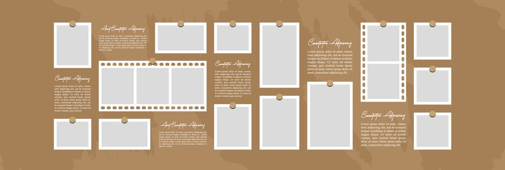 Photo collage mockup banner or poster template vector