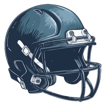 A drawing of a football helmet on a white background vector