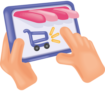 online shopping on phone ecommerce png