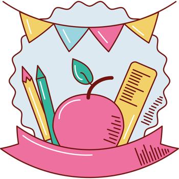 school supplies and apple png