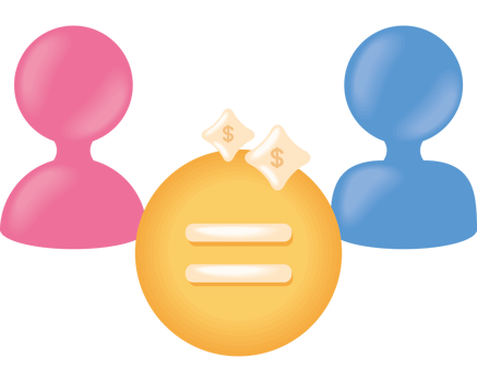 woman and man equality salary png