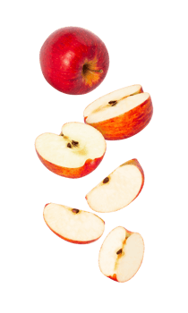 Falling Red Apple, cutout, full depth of field png