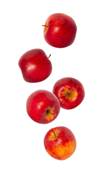 Falling Red Apple, cutout, full depth of field png
