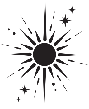 Line icon of star. Y2k shiny element. Sparkles and glitter symbol. Retro graphic of minimal figure. Magic black twinkles sun and moon with cosmic orbits png