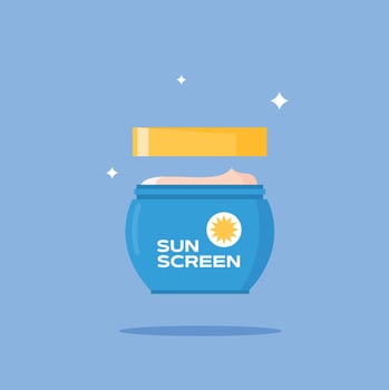 sunscreen bottle icon in the form of small pots with open caps vector