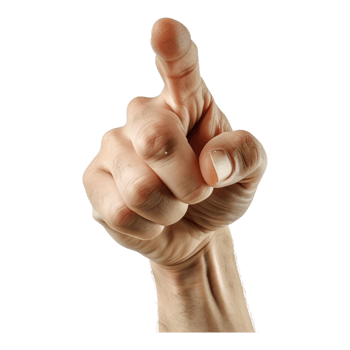 Hand pointing isolated on transparent background png