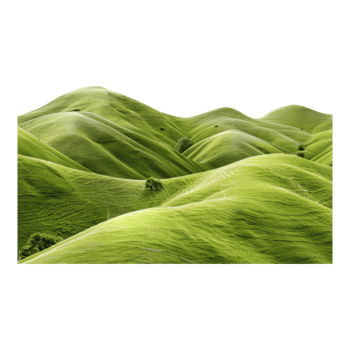 Panoramic green hills Isolated in transparent background. png