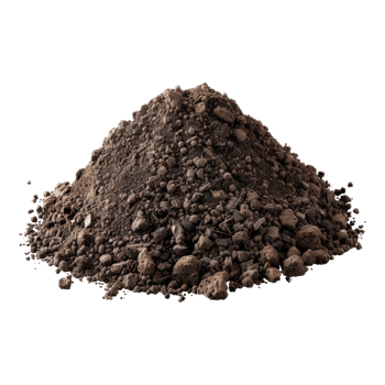 Pile of fine soil isolated on transparent background png