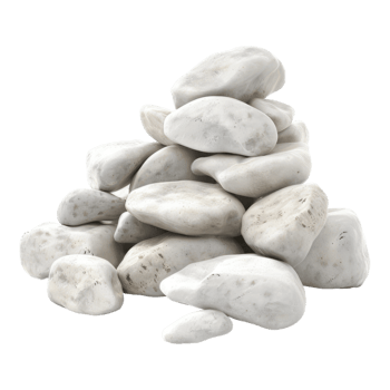 Pile of white stones isolated on transparent background png