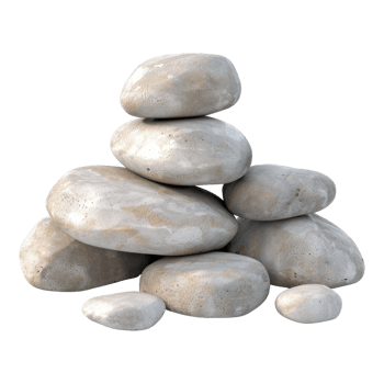 Pile of white stones Isolated in transparent background. on transparent background png