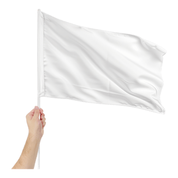 Plane white flag isolated on transparent background png