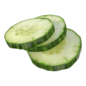 Slices of cucumber isolated on transparent background png