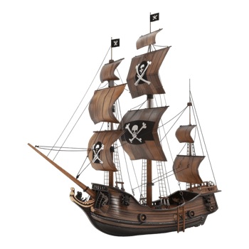 Toy pirate ship isolated on transparent background png