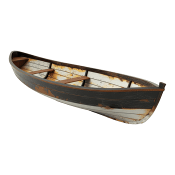 Toy row boat isolated on transparent background png