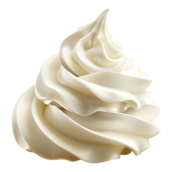 A white whipped cream on a transparent background png