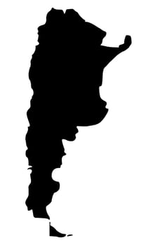 Black Silhouette of a Argentina Country land Map vector