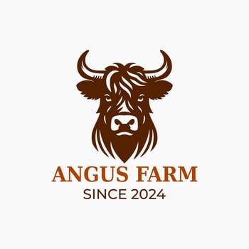 Angus or Cow Farm Logo design template A design asset that features a logo for a farm vector