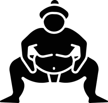 Sumo solid glyph illustration vector