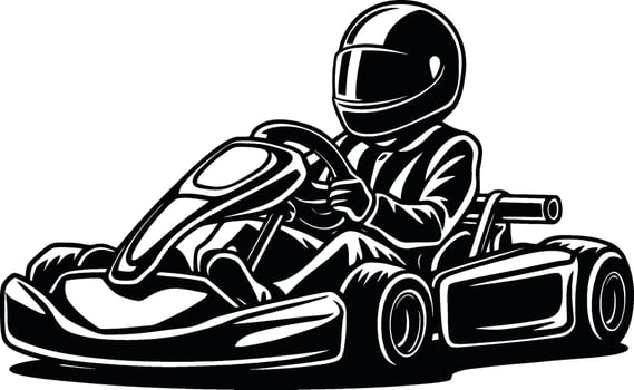 go-kart racer sketch illustration vector