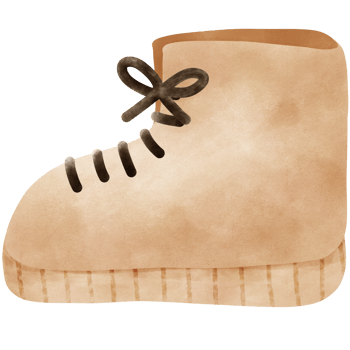 Watercolor camping holiday collection, Hiking shoes png