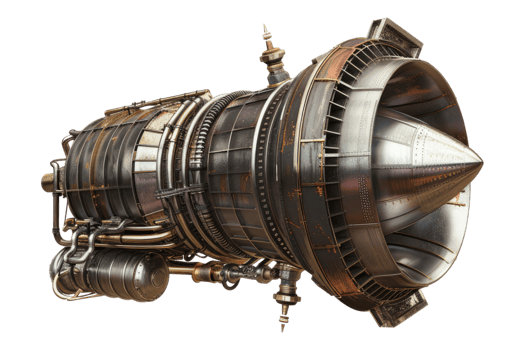 Edge rocket engine isolated on transparent background. png