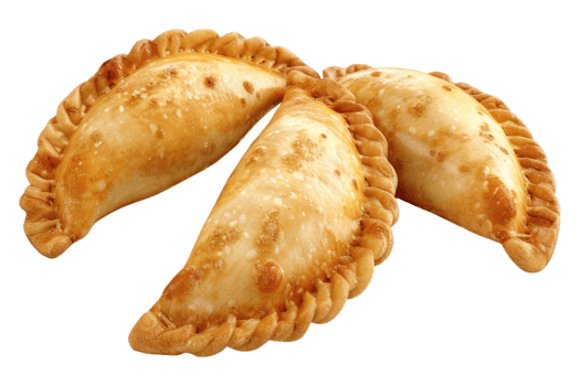 Three empanadas on a transparent background png