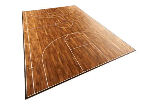 Hardwood volleyball court isolated on transparent background. png
