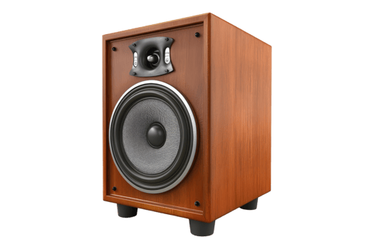 A wooden speaker isolated on transparent background png