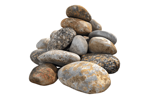 Sea pebble stone isolated on transparent background. png