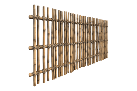 A bamboo fence with many bamboo sticks png