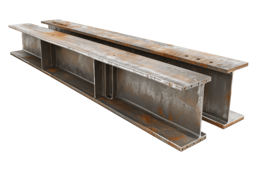 Hard iron steel construction beam isolated on transparent background. png