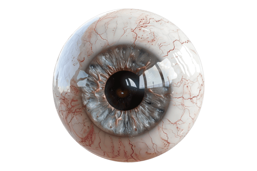 Synthetic human eye ball isolated on transparent background. png