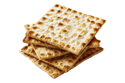 Matzo bread stacked isolated on transparent background. png