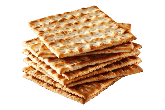 Matzo bread stacked isolated on transparent background. png